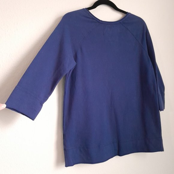 Johnny Was French Terry 3/4 Sleeve Embroidered Pullover Sweatshirt-Style Size S - Picture 10 of 10